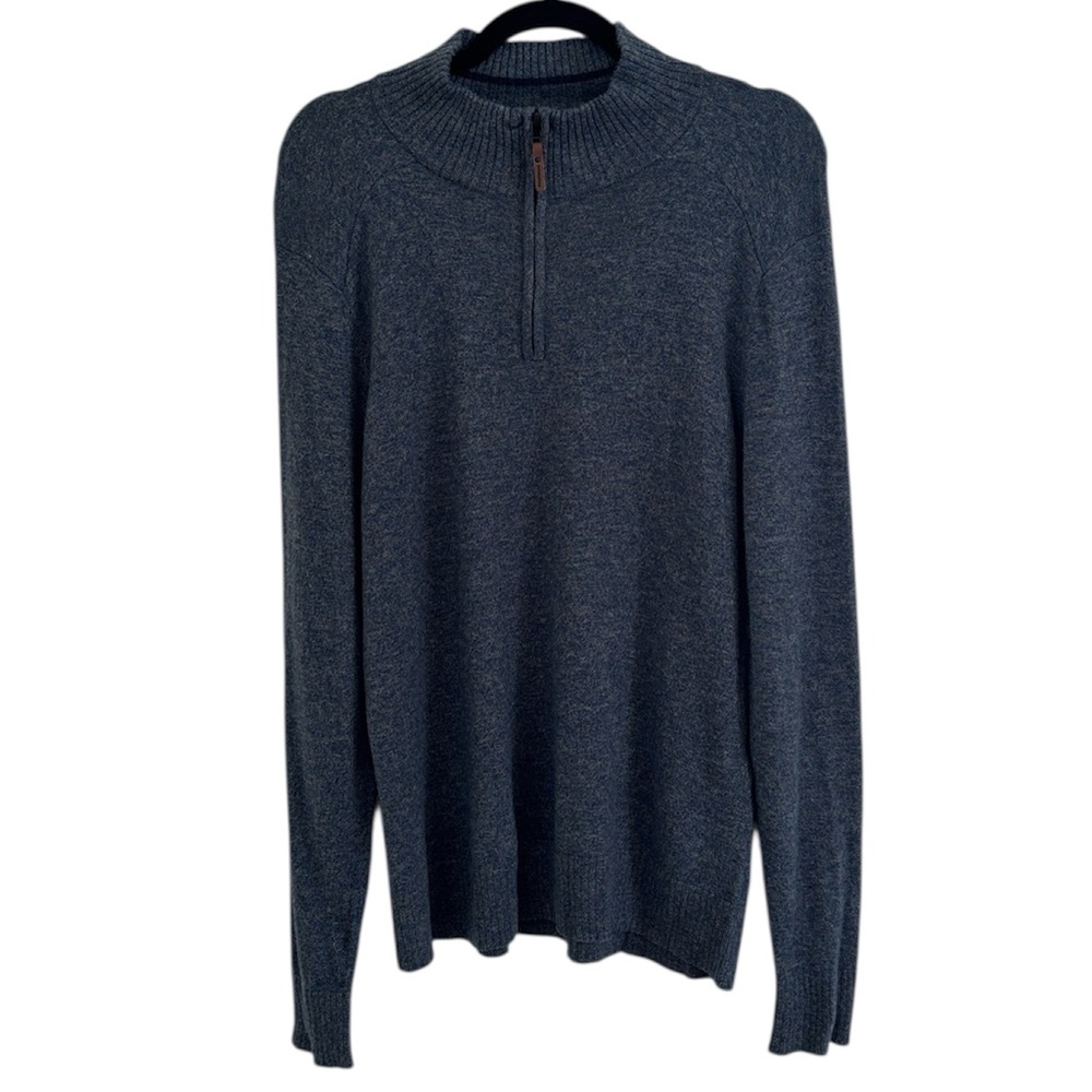 Smartwool Merino Wool Blue 1/4 Zip Long Sleeve Knit Sweater Size Medium Unisex